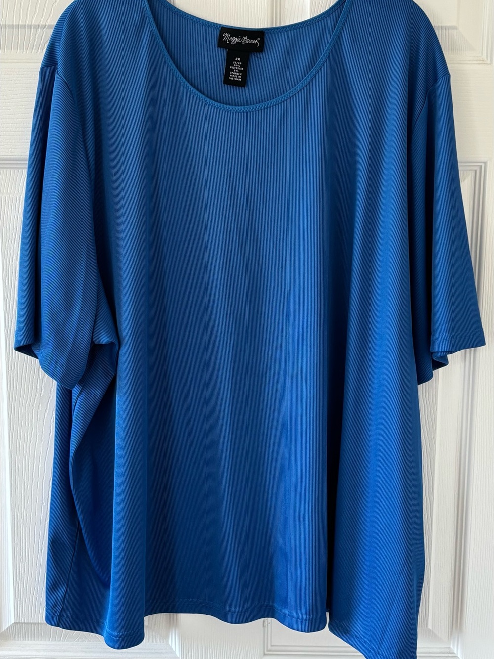 Maggie Barnes Royal Blue Short Sleeve Scoop Neck Top